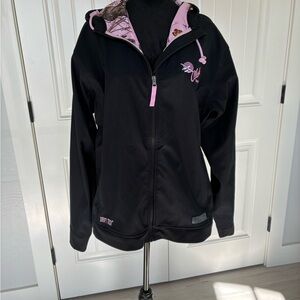 Drake Black Raincoat with Pink Accents